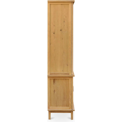 Seymour Cabinet by Moe's Home Collection in natural. Made from solid oak frame, oak veneer over mdf top, side panels, rattan, metal in a unique style.