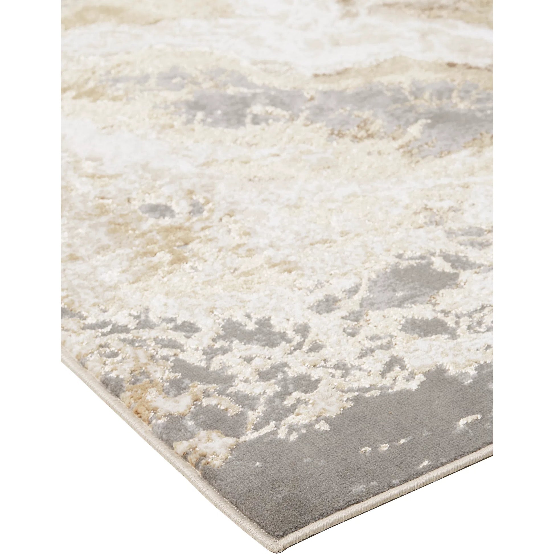 Aura Rug - 3563F by Feizy in ivory, silver, gold. Made from polyester, polypropylene in a unique style.