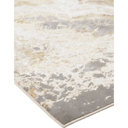 Aura Rug - 3563F by Feizy in ivory, silver, gold. Made from polyester, polypropylene in a unique style.