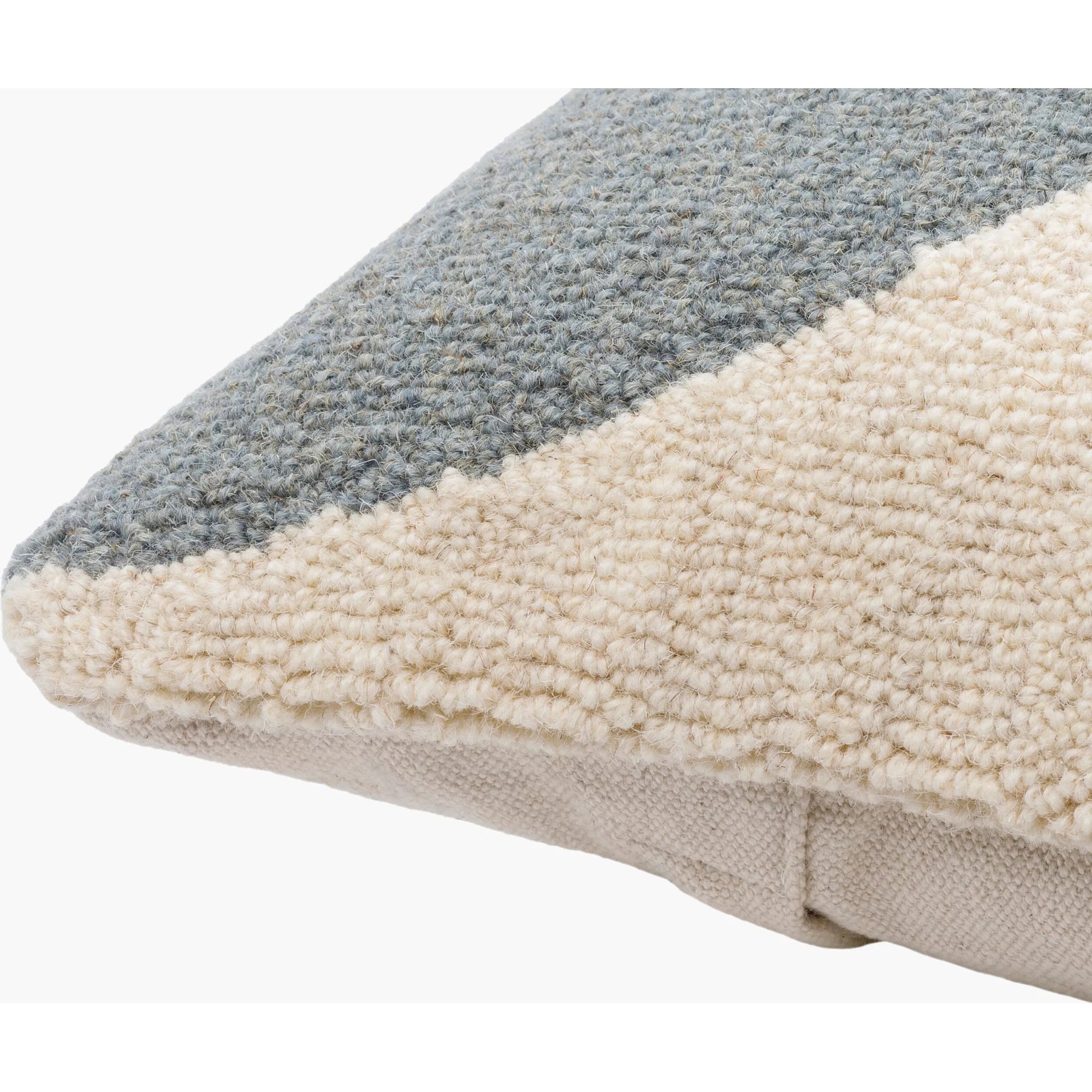 Hannover Pillow - 487821 by Surya in slate gray, ivory, jet black. Made from front: 100% wool, back: 100% cotton in a modern style.