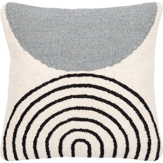 Hannover Pillow - 487821 by Surya in light silver, metallic - silver, black, silver. Made from front: 100% wool, back: 100% cotton in a modern style.