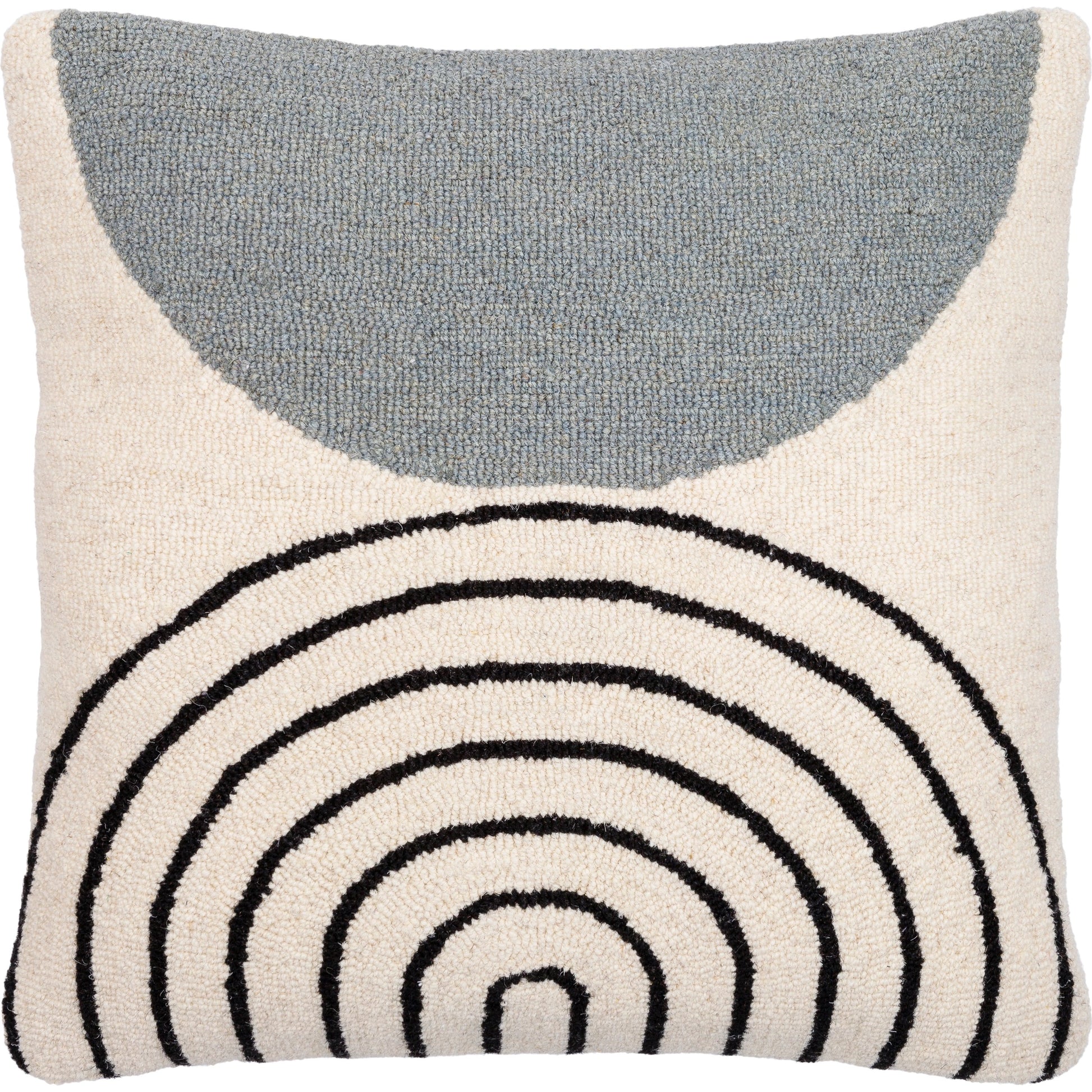 Hannover Pillow - 487821 by Surya in slate gray, ivory, jet black. Made from front: 100% wool, back: 100% cotton in a modern style.