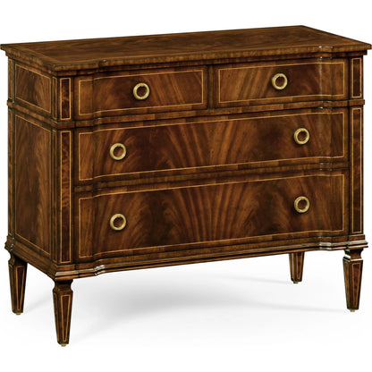 Versailles Regency Style Mahogany Chest of Drawers by Jonathan Charles in brown and medium antique mahogany. Made from acacia in a traditional style.
