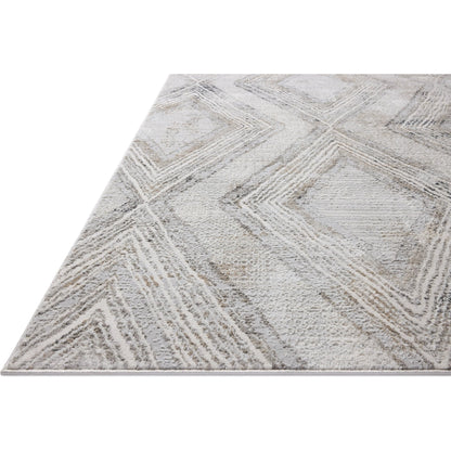Hollis HOL-05 Rug by Loloi in mist, natural. Made from 100% polyester in a unique style.