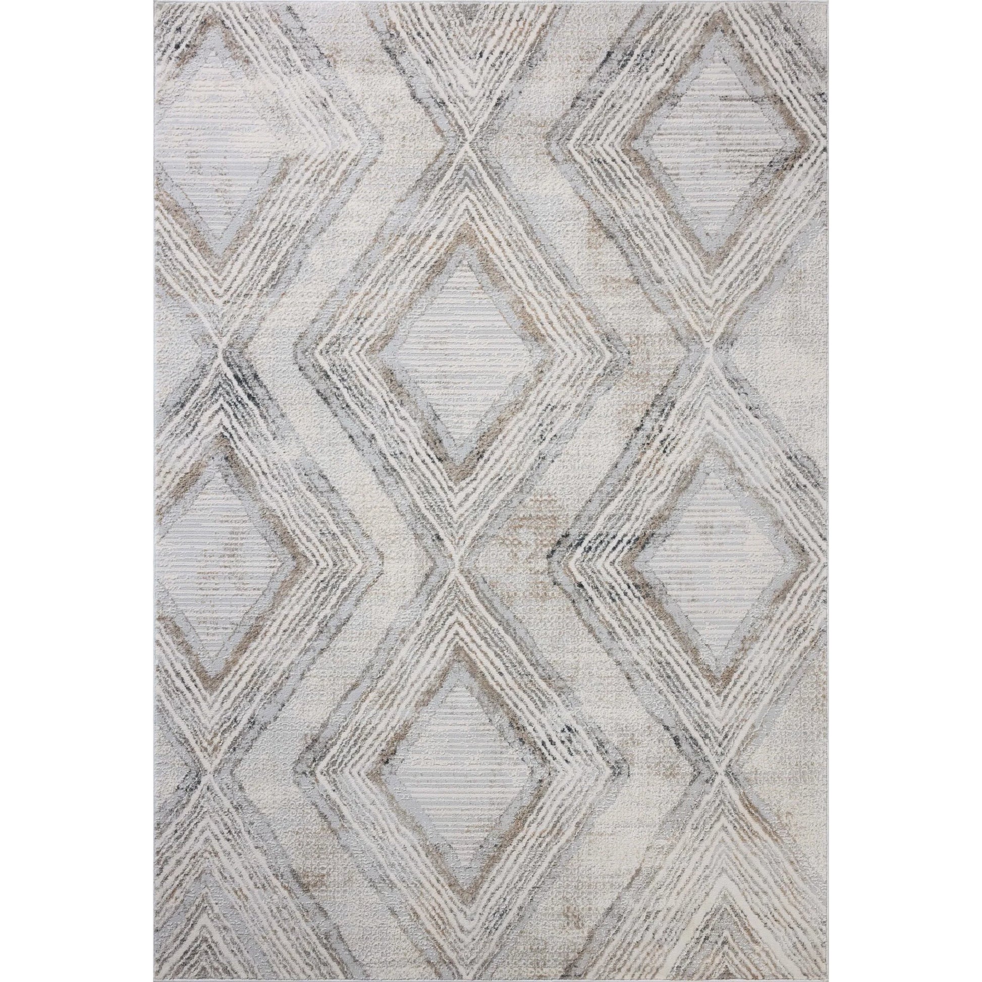 Hollis HOL-05 Rug by Loloi in mist, natural. Made from 100% polyester in a unique style.