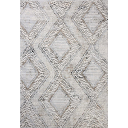Hollis HOL-05 Rug by Loloi in mist, natural. Made from 100% polyester in a unique style.