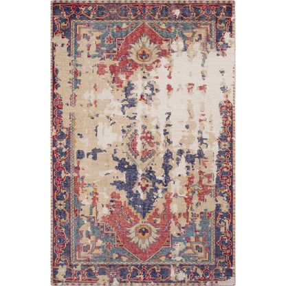 Hoboken Rug - 21667 by Surya in rust, dark blue, red, tan, teal, mustard. Made from 100% wool in a unique style.