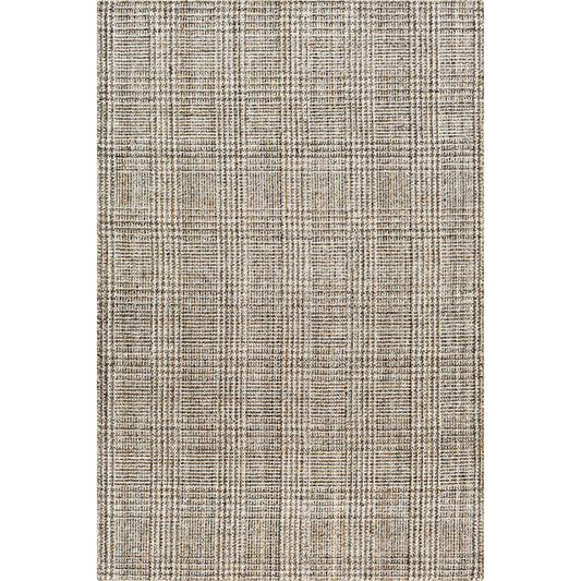 Hope Rug - 32226 by Surya in white, medium gray, taupe, brown, light brown. Made from 100% recycled pet yarn in a unique style.