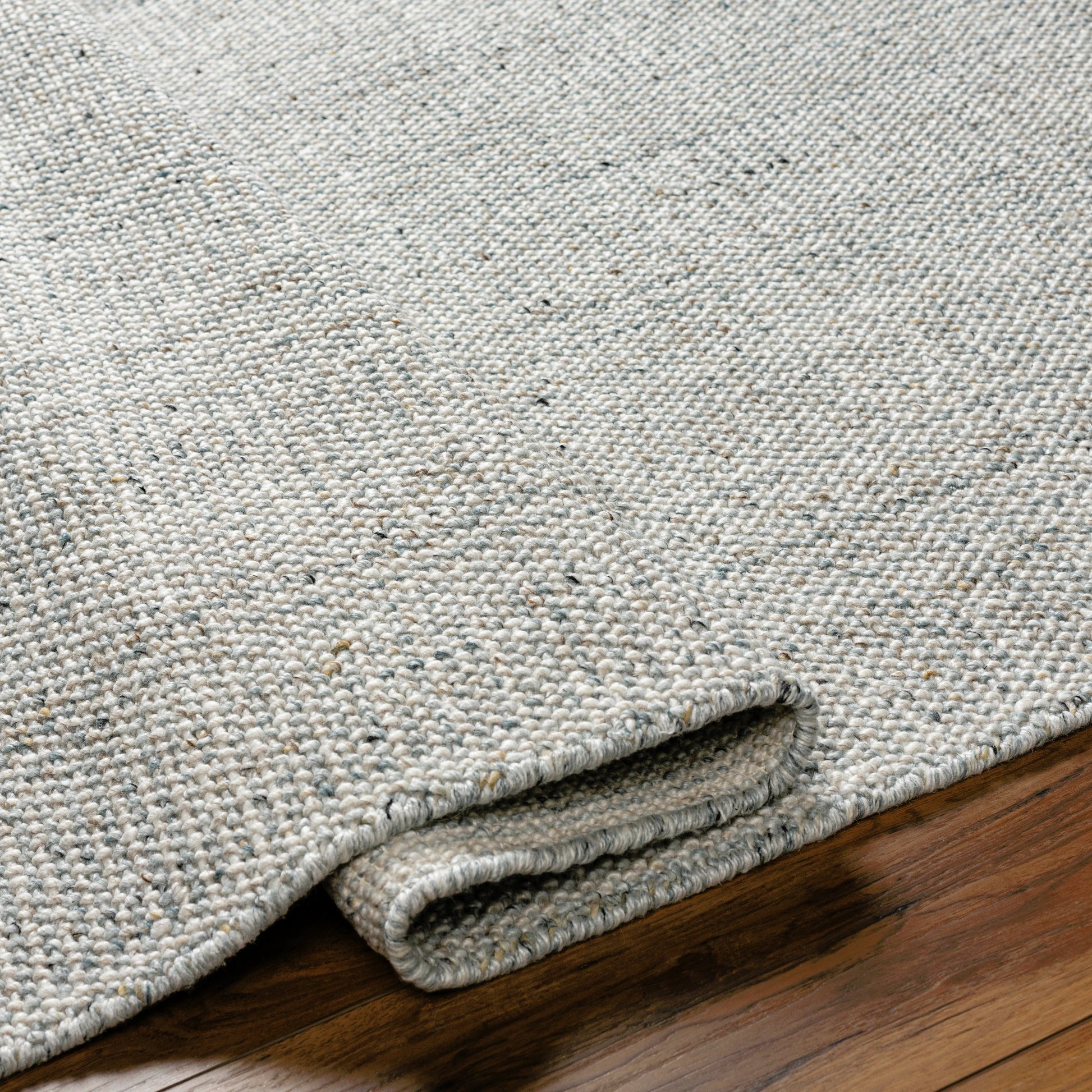 Hope Rug - 32227 by Surya in white, light blue, light slate. Made from 100% recycled pet yarn in a unique style.