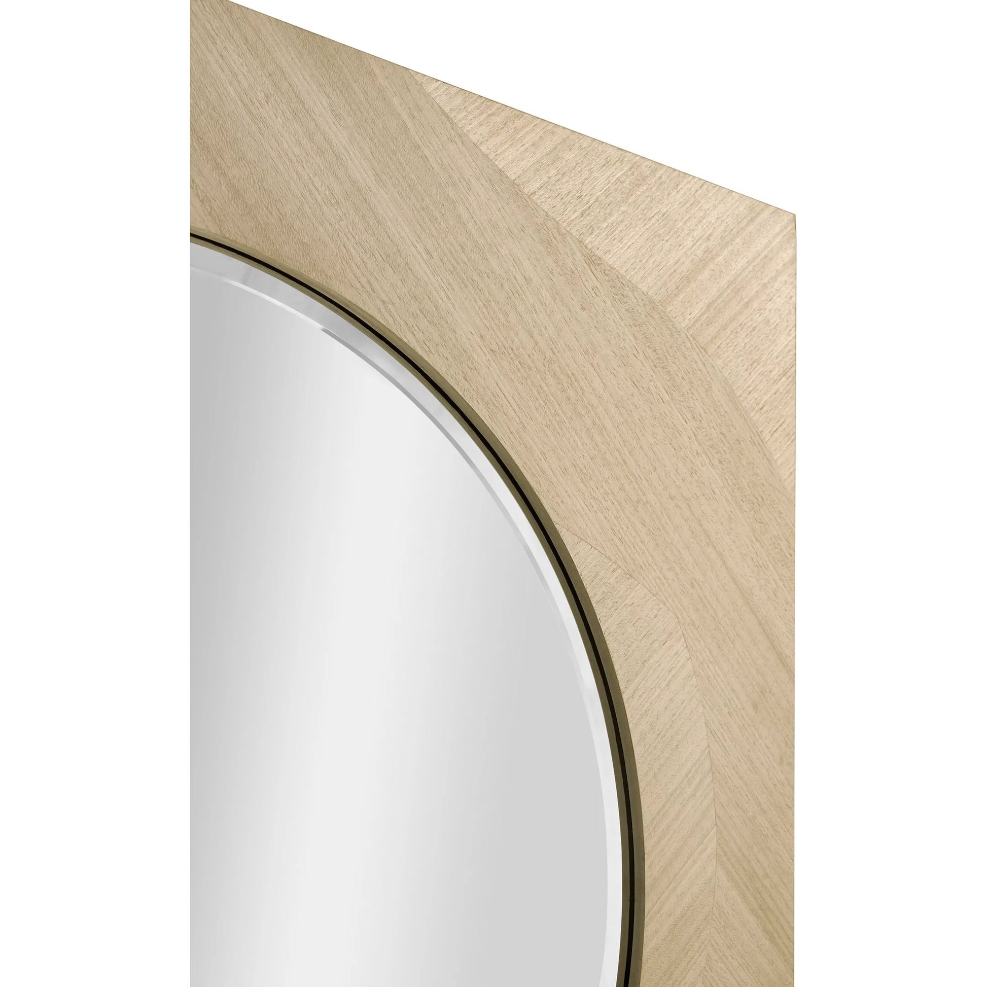 Tidepool Square Mirror by Jonathan Charles in beige and natural dyed koto. Made from koto veneer, mirror, sycamore solid wood in a transitional style.