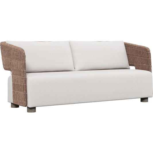 Maldives Outdoor Sofa by Bernhardt in hazelnut. Made from unique in a transitional style.