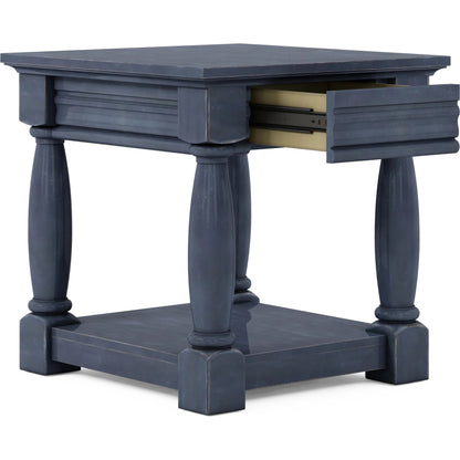 Alcove End Table by A.R.T. Furniture in slate. Made from acacia solids, maple veneers in a transitional style.