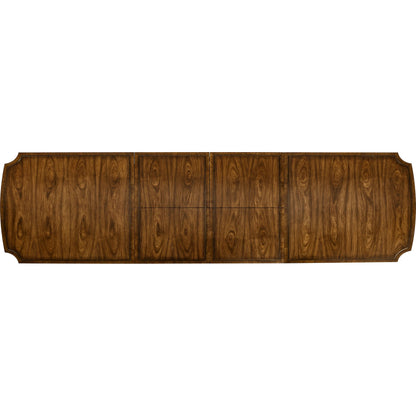 Viceroy Rectangular Dining Table by Jonathan Charles in viceroy brown santos. Made from local mahogany, brass, santos rosewood crown veneer in a traditional style.