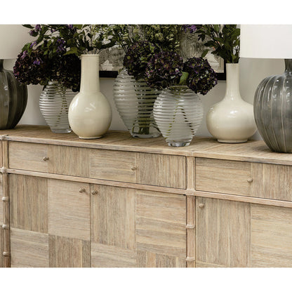 William Yeoward Bywater Credenza by Jonathan Charles in washed acacia. Made from acacia in a modern style.