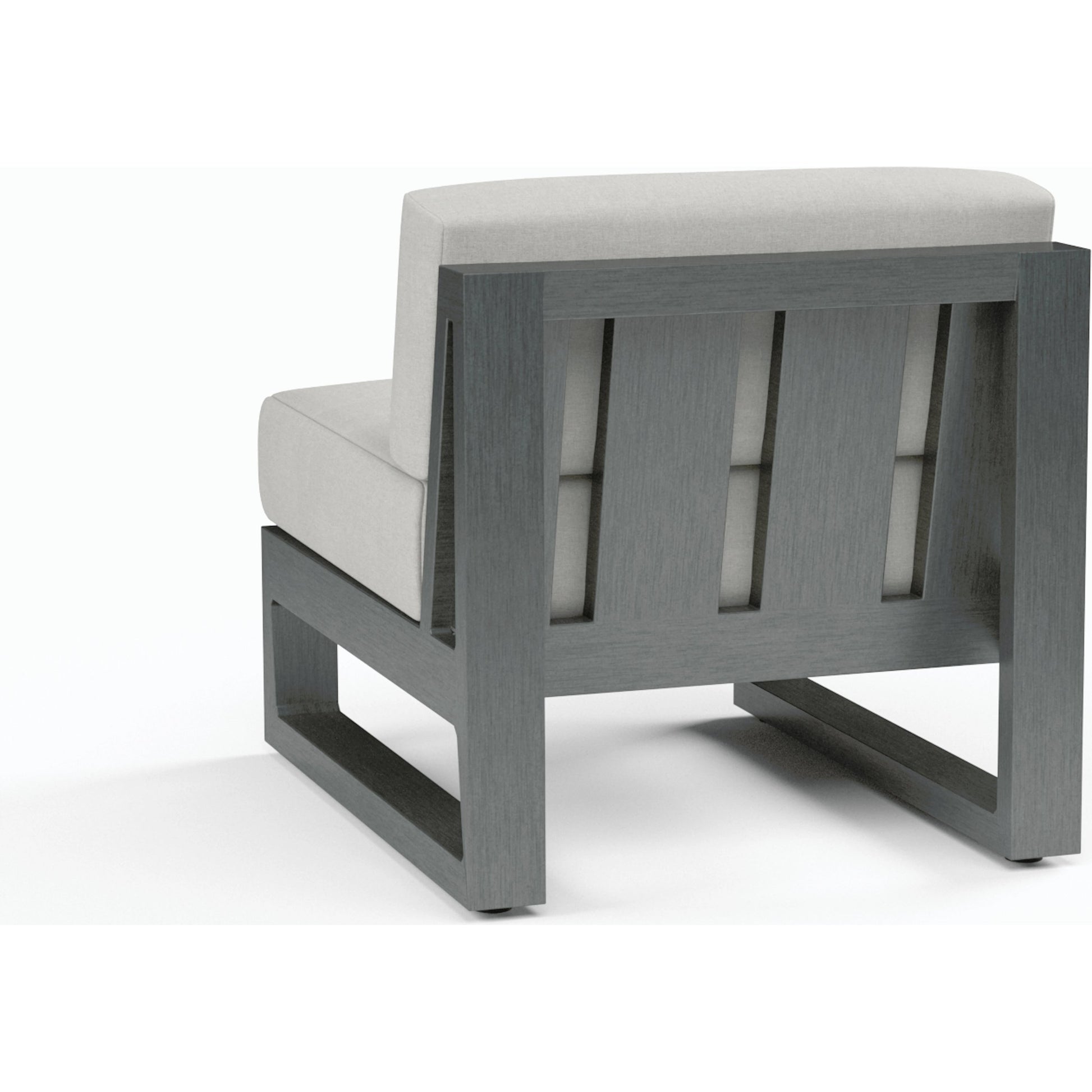 Redondo Outdoor Armless Club by Sunset West in grays. Made from aluminum in a modern style.