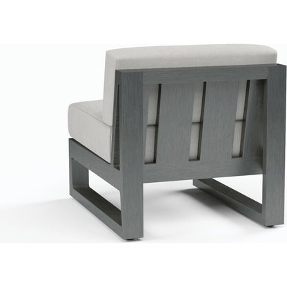 Redondo Outdoor Armless Club by Sunset West in grays. Made from aluminum in a modern style.