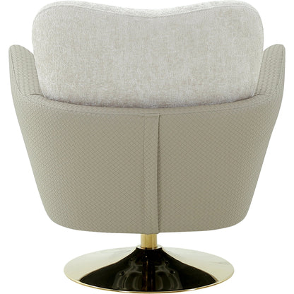 Mercer Swivel Lounge Chair by Pasargad Home in beige. Made from polyester in a modern style.
