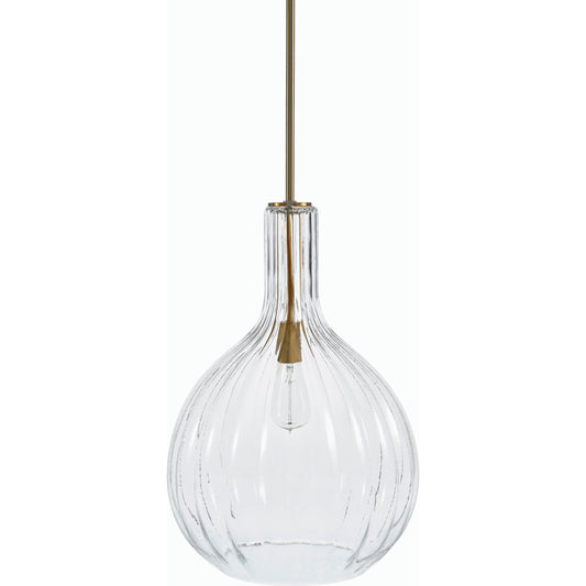 Harpo Pendant - 536164 by Surya in fixture: gold, shade: clear, cord: white and paintedelectroplatedmetallic. Made from iron, glass in a modern style.