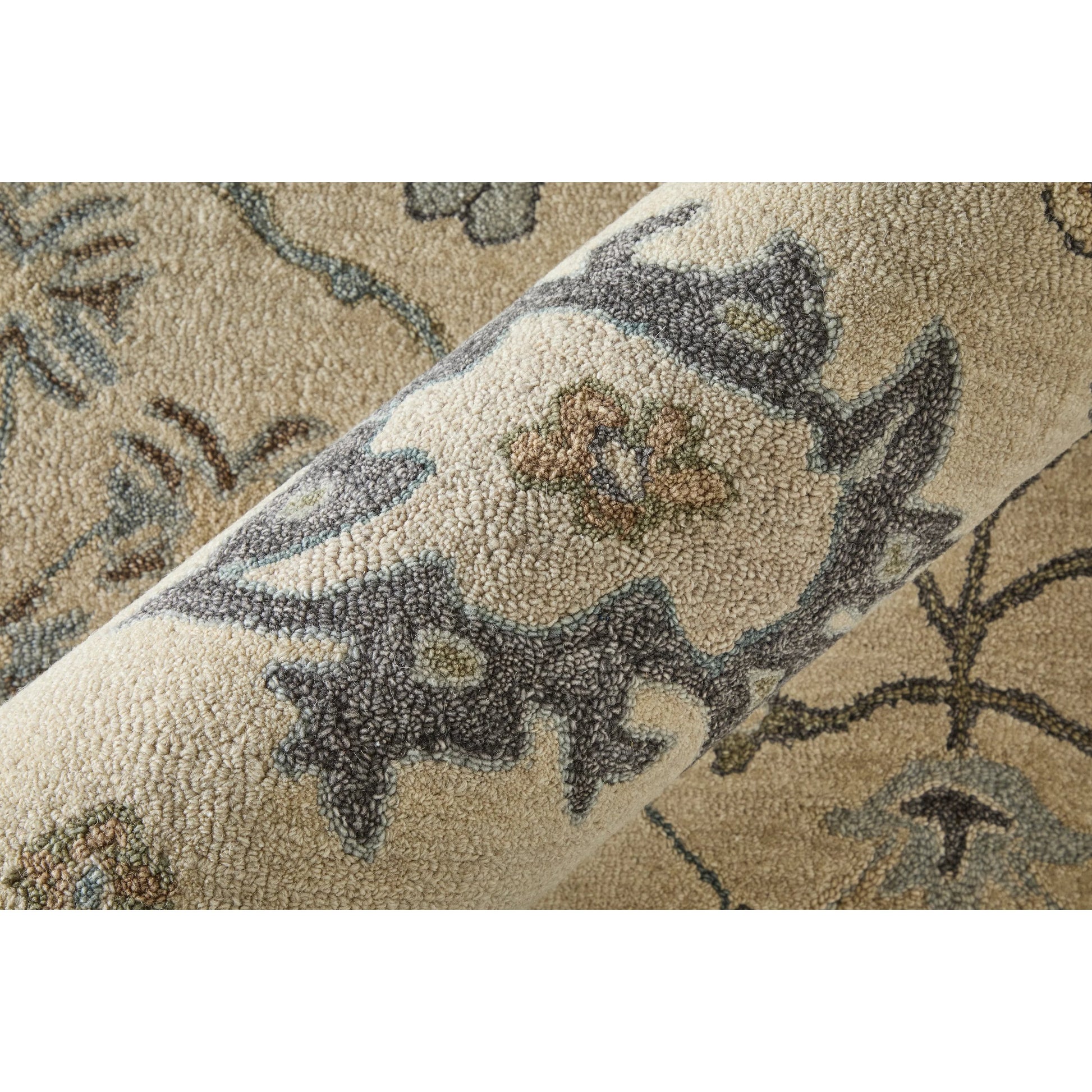 Springfield Transitional & Botanical SPF8A48F Rug by Feizy in ivory, tan, gray. Made from wool in a unique style.