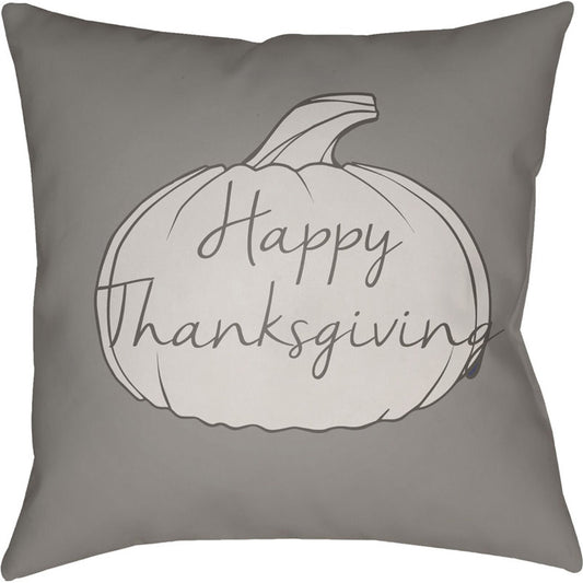 Happy Thanksgiving Pillow - 24967 by Livabliss. Made from front: 100% polyester, back: 100% polyester in a modern style.