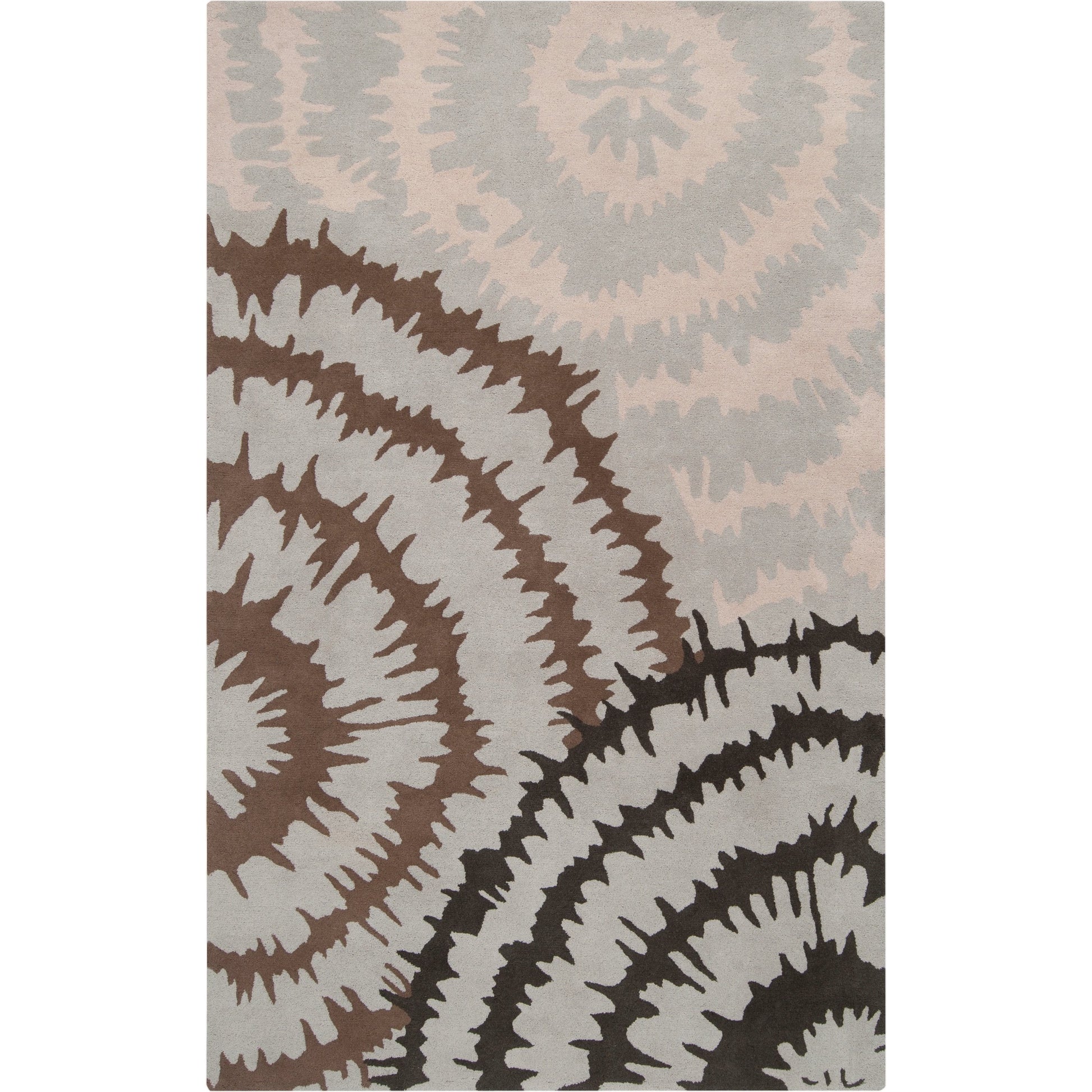 Harlequin Rug - 540 by Surya in light gray, charcoal, dark brown, light beige. Made from 100% new zealand wool in a unique style.