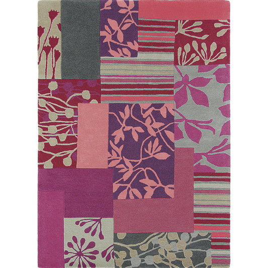 Harlequin Rug - 12666 by Surya in medium purple, red, pink, plum, medium gray. Made from 100% new zealand wool in a unique style.