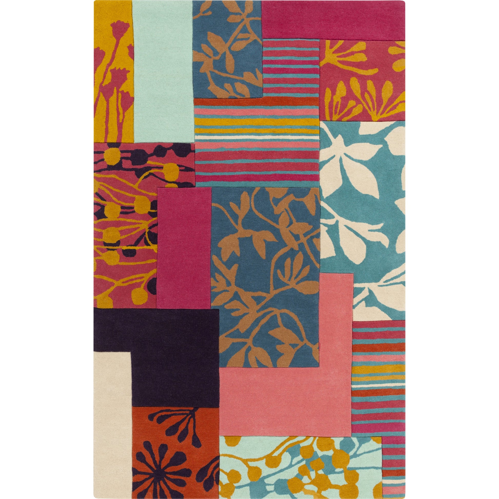 Harlequin Rug - 12666 by Surya in medium purple, red, pink, plum, medium gray. Made from 100% new zealand wool in a unique style.