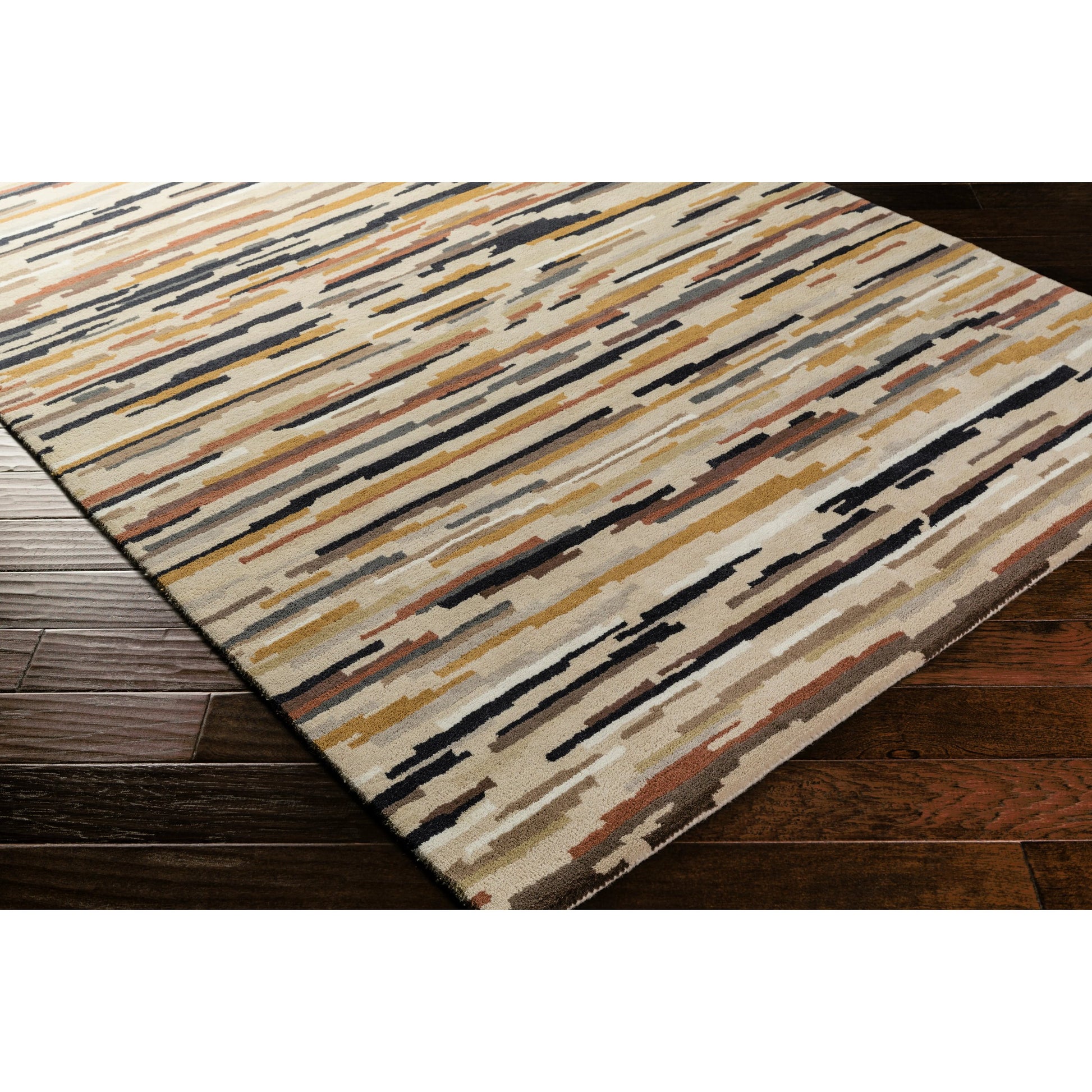 HQL-8037 Rug by Surya in light beige, black, dark brown, brown, tan, medium gray. Made from 100% new zealand wool in a unique style.