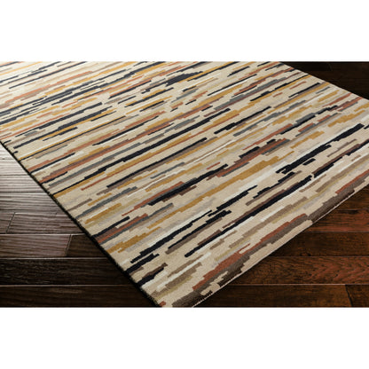 HQL-8037 Rug by Surya in light beige, black, dark brown, brown, tan, medium gray. Made from 100% new zealand wool in a unique style.