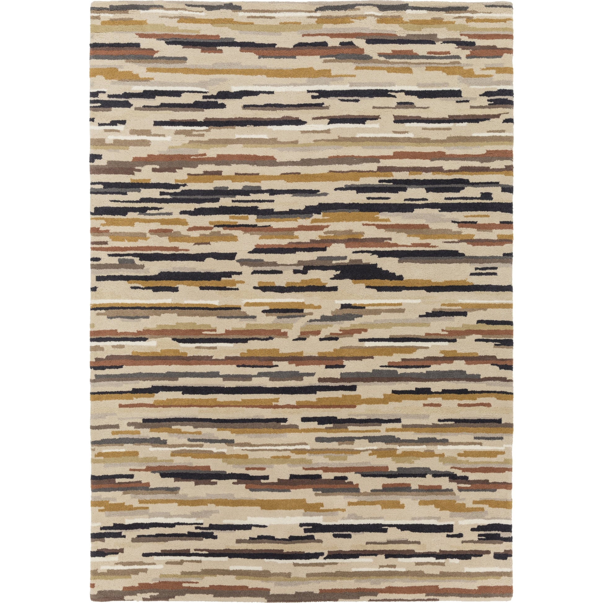 HQL-8037 Rug by Surya in light beige, black, dark brown, brown, tan, medium gray. Made from 100% new zealand wool in a unique style.
