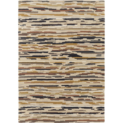 HQL-8037 Rug by Surya in light beige, black, dark brown, brown, tan, medium gray. Made from 100% new zealand wool in a unique style.