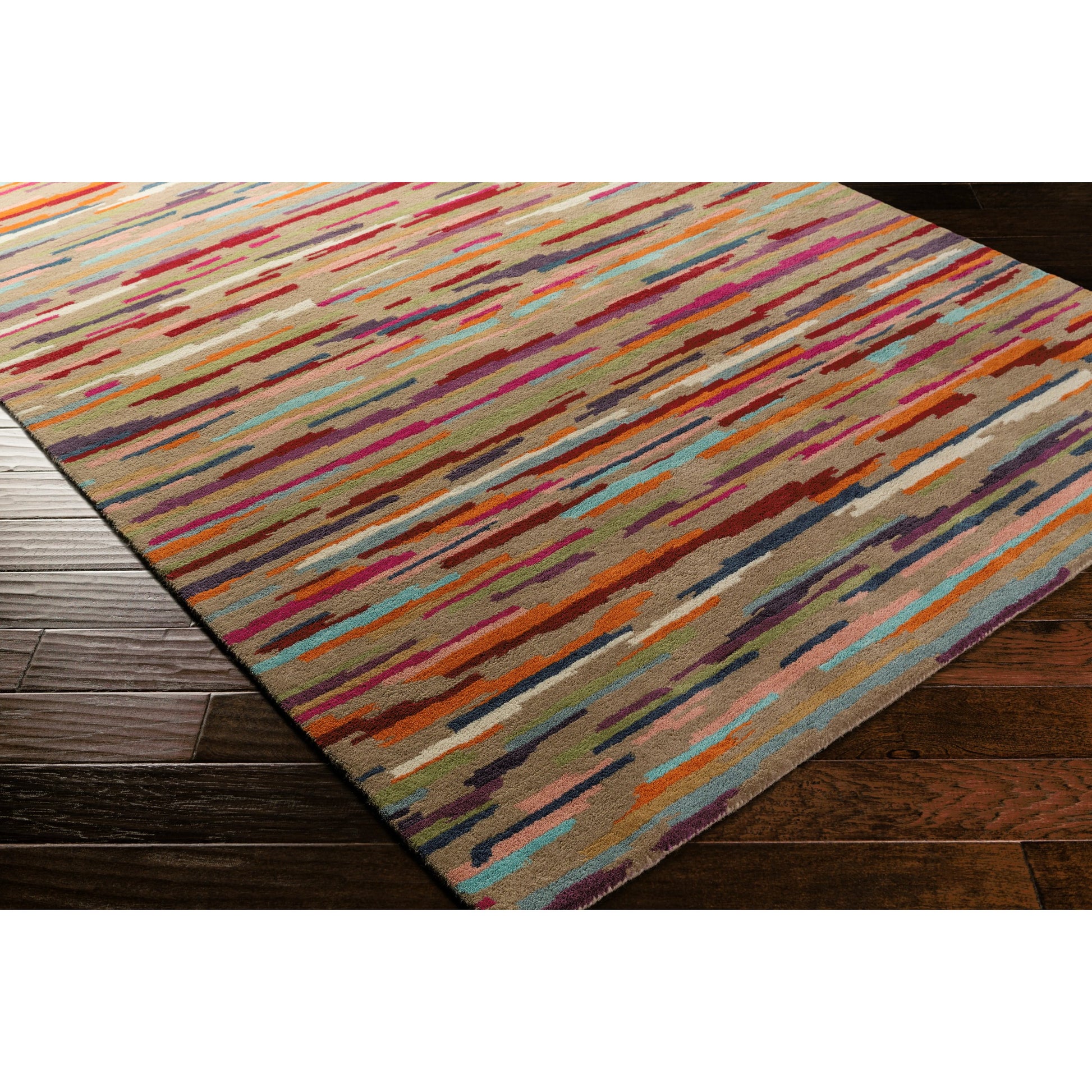 Harlequin Rug - 15630 by Surya in brown, red, rose, aqua, dark blue, burnt orange. Made from 100% new zealand wool in a unique style.