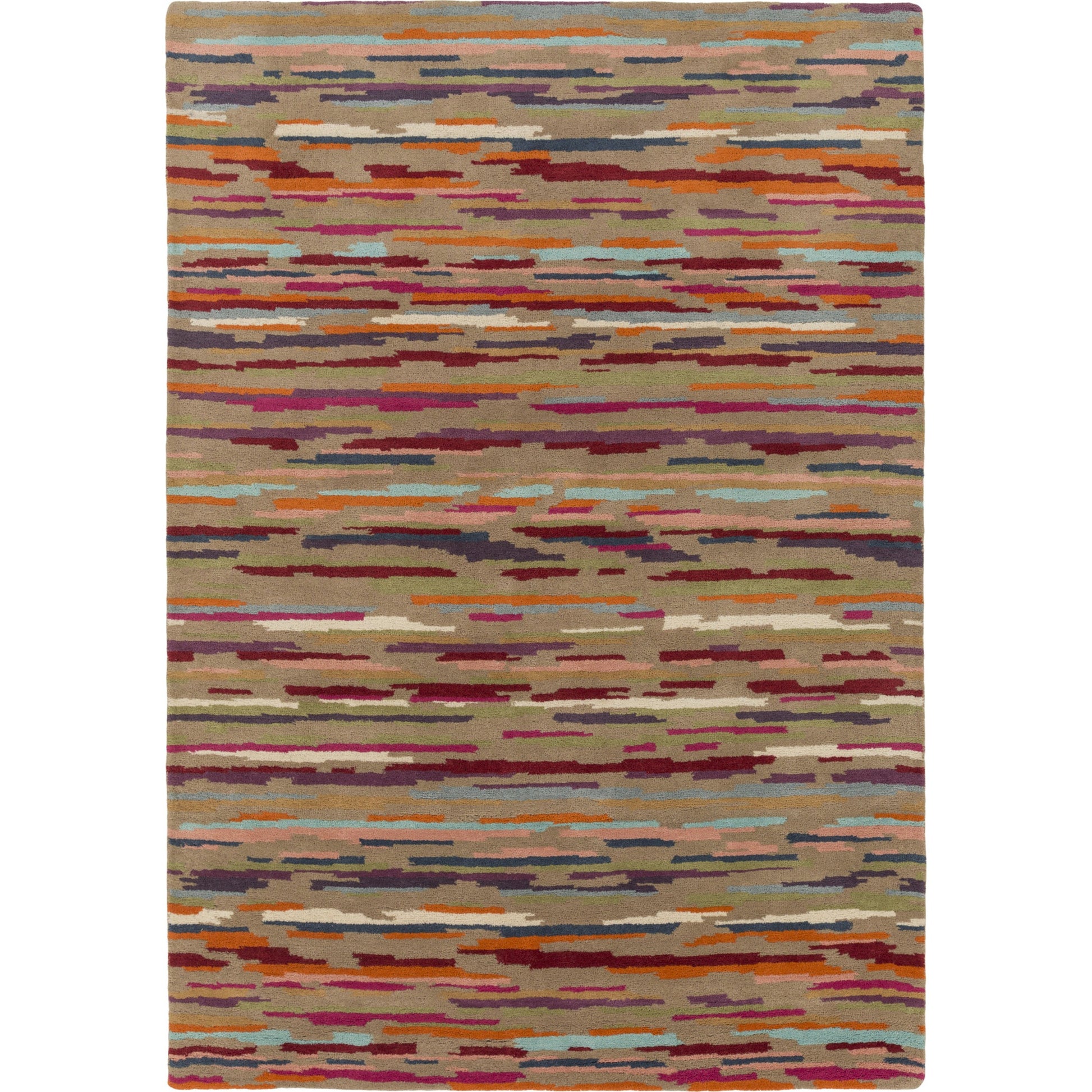 Harlequin Rug - 15630 by Surya in brown, red, rose, aqua, dark blue, burnt orange. Made from 100% new zealand wool in a unique style.