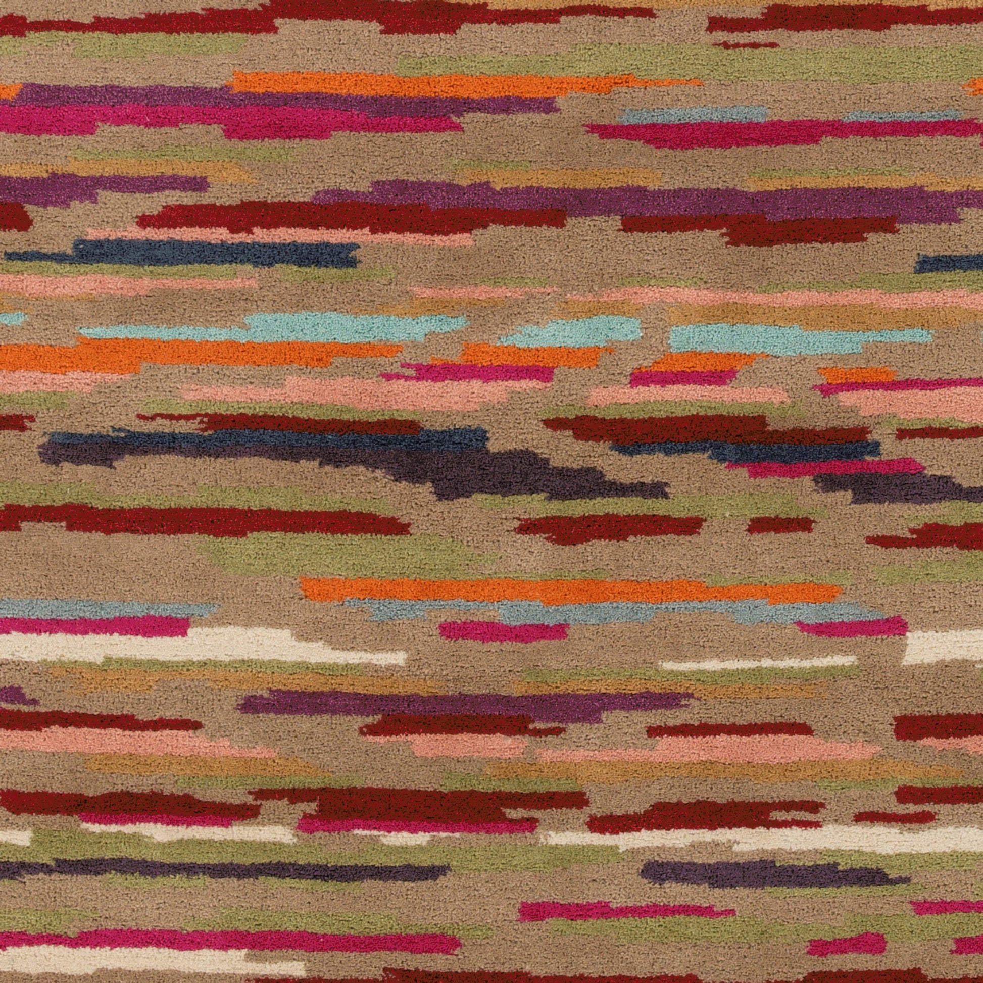 Harlequin Rug - 15630 by Surya in brown, red, rose, aqua, dark blue, burnt orange. Made from 100% new zealand wool in a unique style.