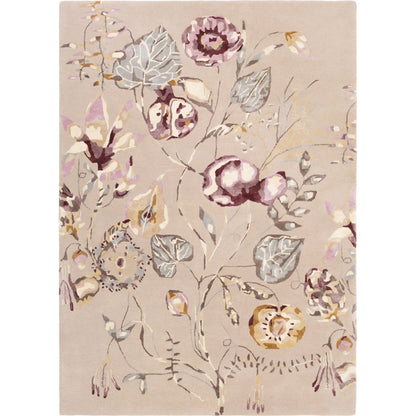 Harlequin Rug - 25104 by Surya in burgundy, mauve, dusty pink, medium brown, light slate, charcoal. Made from 62% wool, 38% viscose in a unique style.