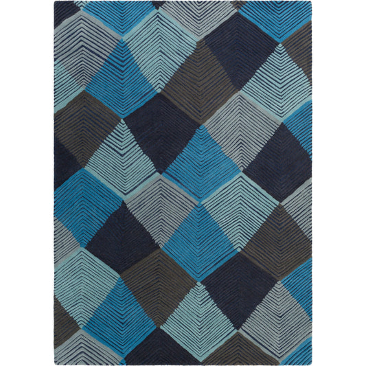 Harlequin Rug - 25103 by Surya in blue, slate, charcoal, black, pale blue, navy. Made from 100% wool in a unique style.