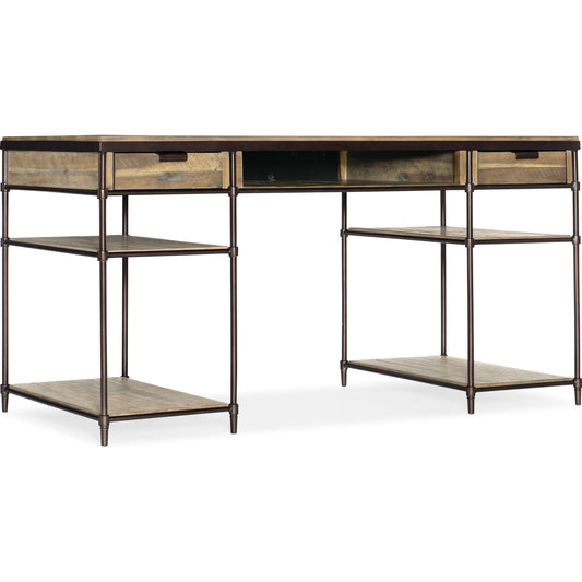 St. Armand Writing Desk by Hooker Furniture. Made from acacia solids with round metal tube, metal sheet in a unique style.