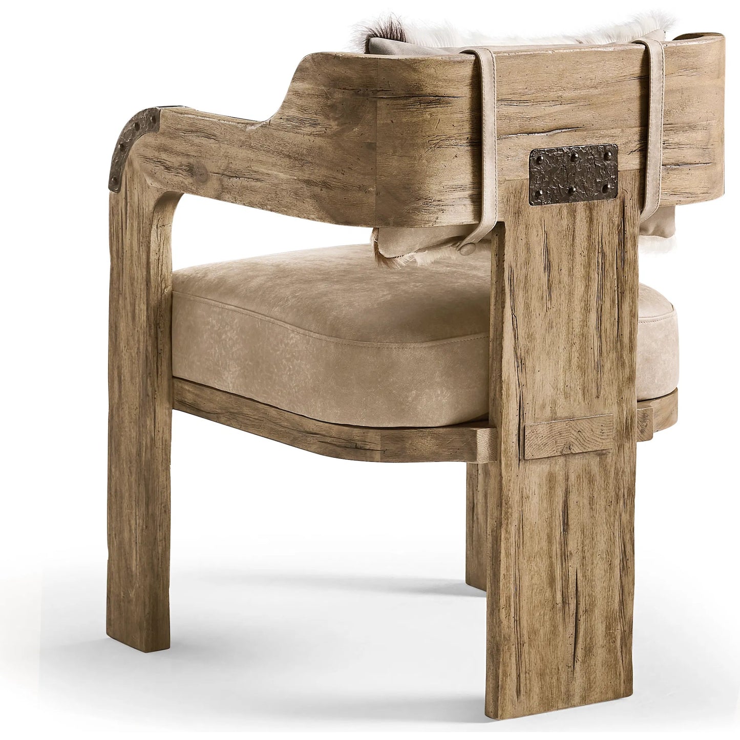 003 SI-2462628 | Additional Silo | Stone Ridge Leather Arm Chair by Jonathan Charles in tully light acacia. Made from acacia in a cottage & farmhouse style.