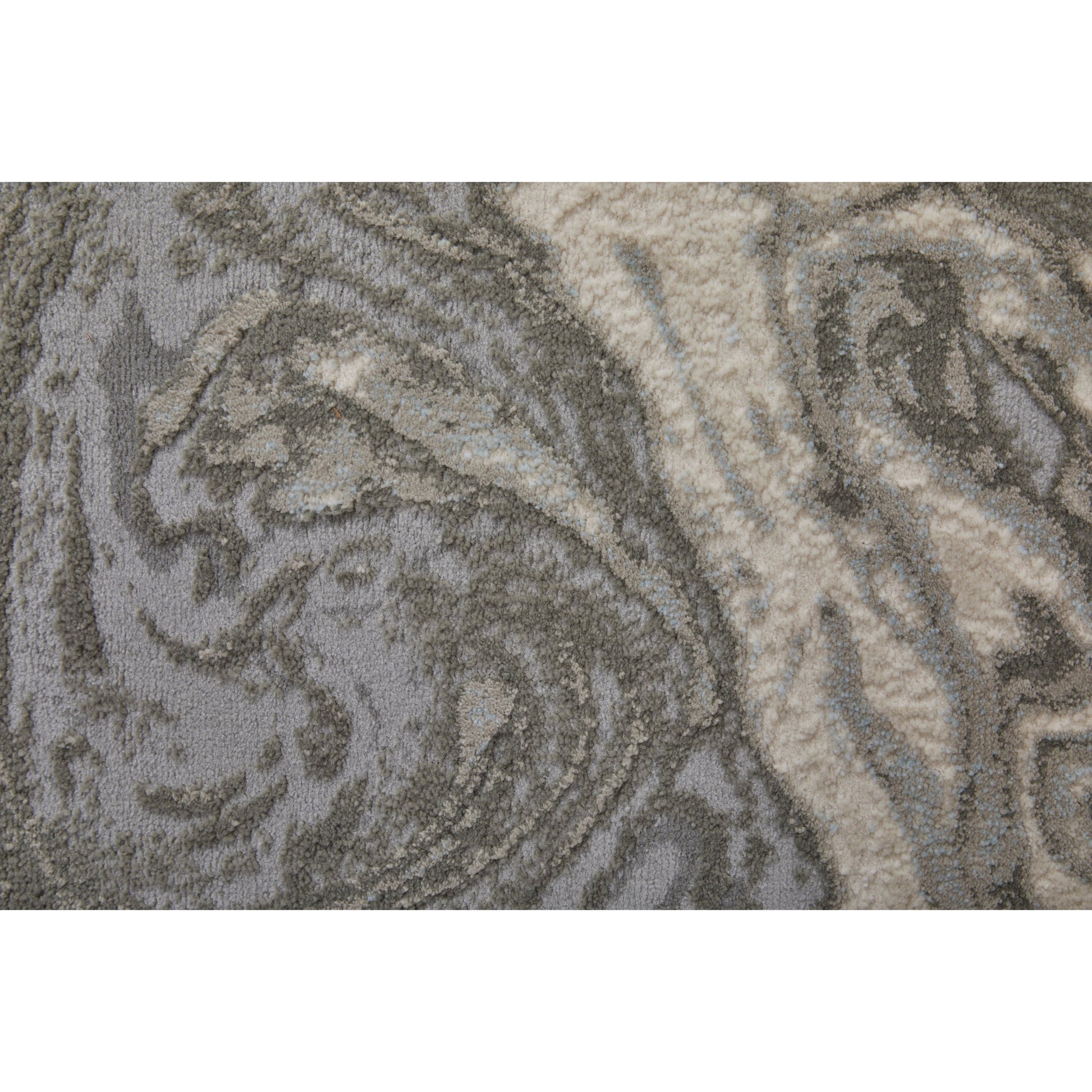 Prasad Rug - 3894F by Feizy in gray, ivory, silver. Made from polypropylene, polyester in a unique style.