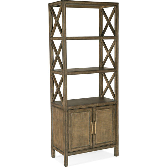 Sundance Entertainment Pier by Hooker Furniture in cliffside. Made from pecan veneers, rattan in a traditional style.