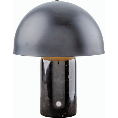 Herbage Table Lamp - 528792 by Livabliss in body: black, base: black, shade (outside): black, shade (inside): white, cord: black and naturalnatural. Made from marble, linen in a modern style.