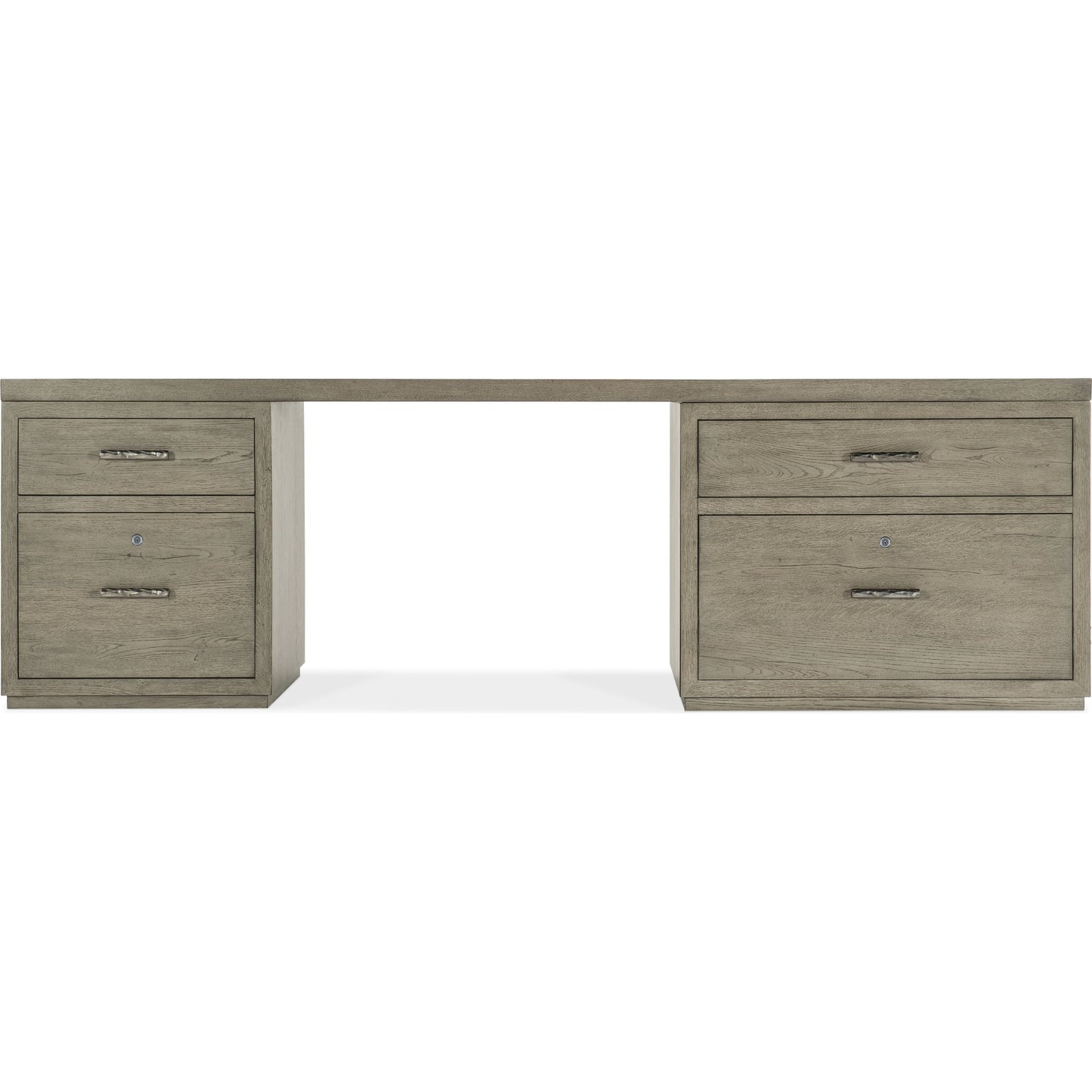 003 SI-1900768 | Additional Silo | Linville Falls Desk - 96" Top-Small File and Lateral File by Hooker Furniture in mink. Made from oak veneers in a modern style.