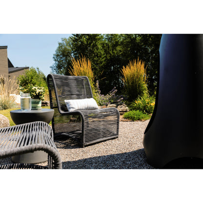 Milano Outdoor Armless Club Chair by Sunset West. Made from olefin rope in a coastal style.