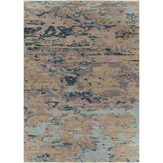 Herkimer Rug - 22372 by Surya in aqua, sage, charcoal, deep teal. Made from 100% wool in a unique style.