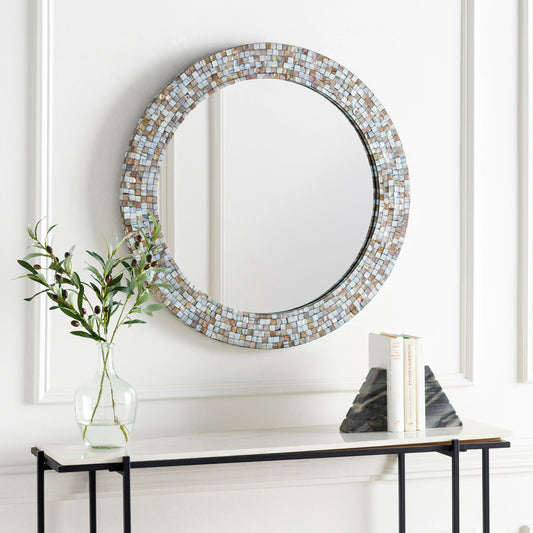 Hornbrook Accent Mirror by Livabliss in multi and mother of pearl finish. Made from mdf in a coastal style.