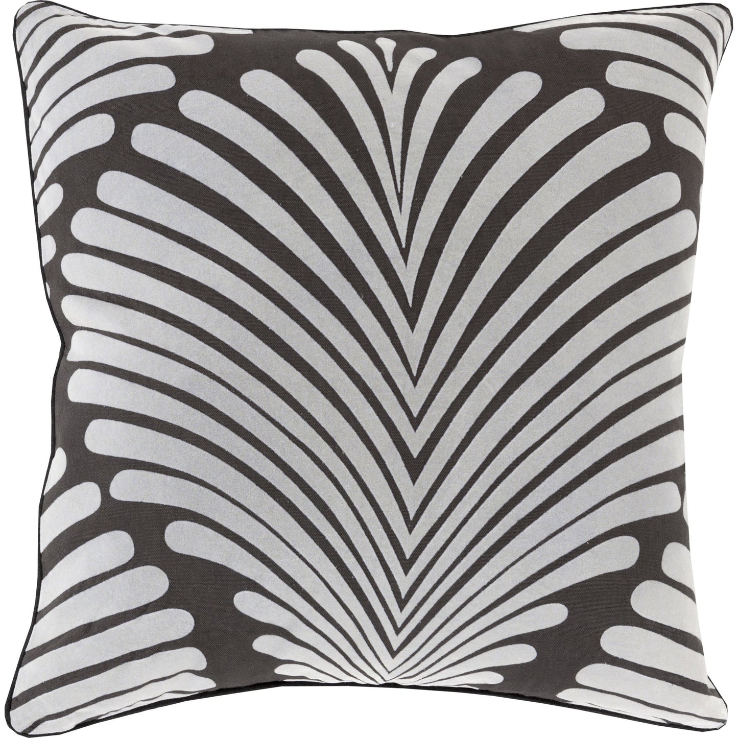 001 O-SURYA-HRT001-1818D,O-SURYA-HRT001-1818P | Primary Silo | Hortense Pillow - 13453 by Surya in light slate, black. Made from 100% cotton in a modern style.