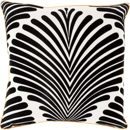 Hortense Pillow - 13453 by Surya in light slate, black. Made from 100% cotton in a modern style.