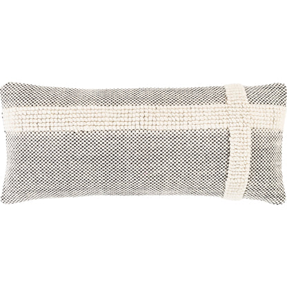 Harlow Pillow - 17556 by Surya in cream, black. Made from 60% wool, 40% polyester, 100% cotton in a eclectic & global style.
