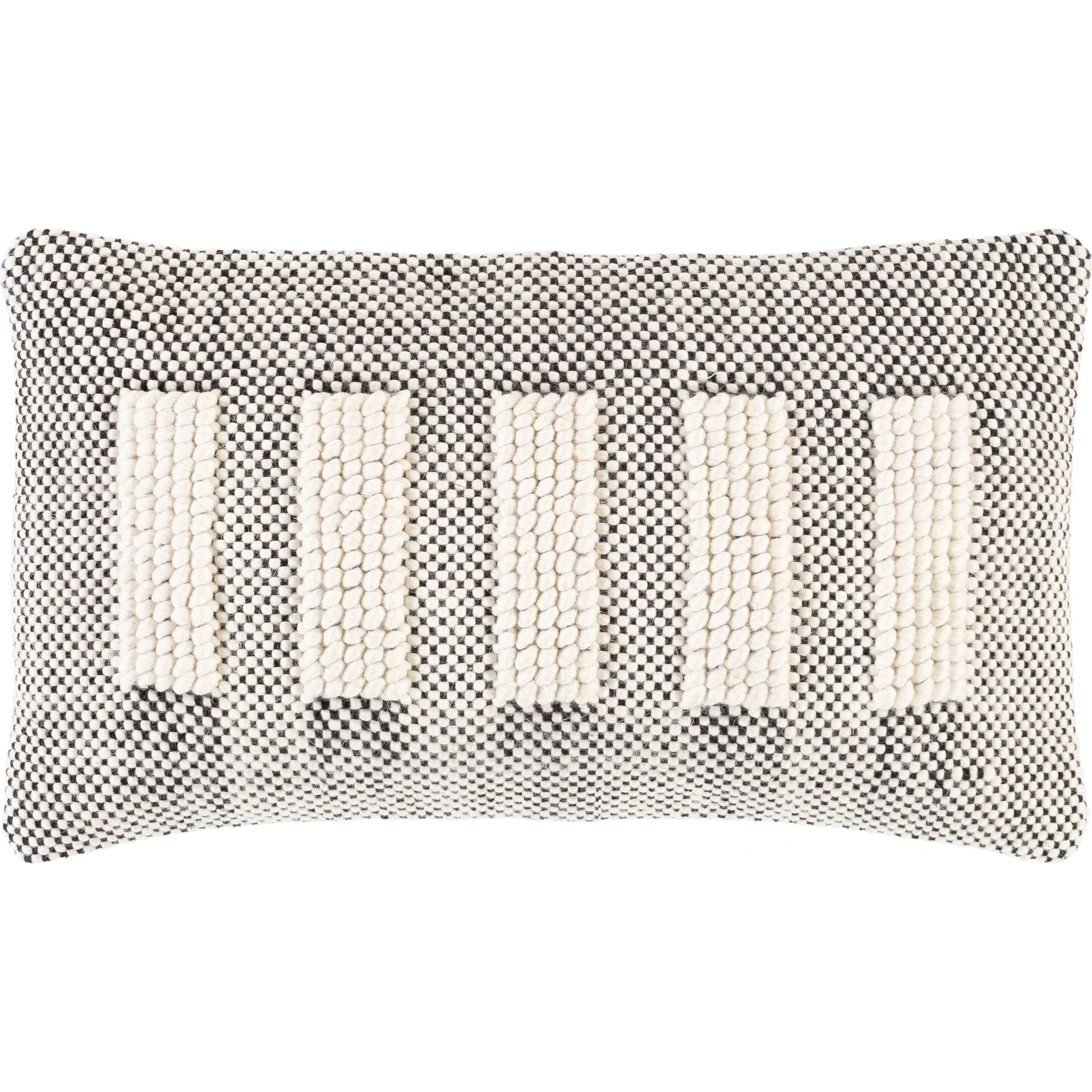 Harlow Pillow - 5796 by Surya in cream, black. Made from 60% wool, 40% polyester, 100% cotton in a eclectic & global style.