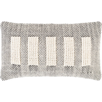 Harlow Pillow - 5796 by Surya in cream, black. Made from 60% wool, 40% polyester, 100% cotton in a eclectic & global style.